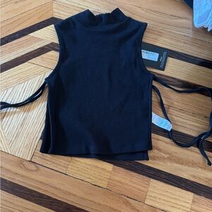 PrettyLittleThing Black Ribbed Tank Top